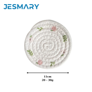 Tấm lót bàn ăn placemat hình tròn bằng sợi cotton dệt thấm nước tốt